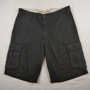 Dockers Cargo Shorts Black Outdoors Hiking Casual Mens sz 34